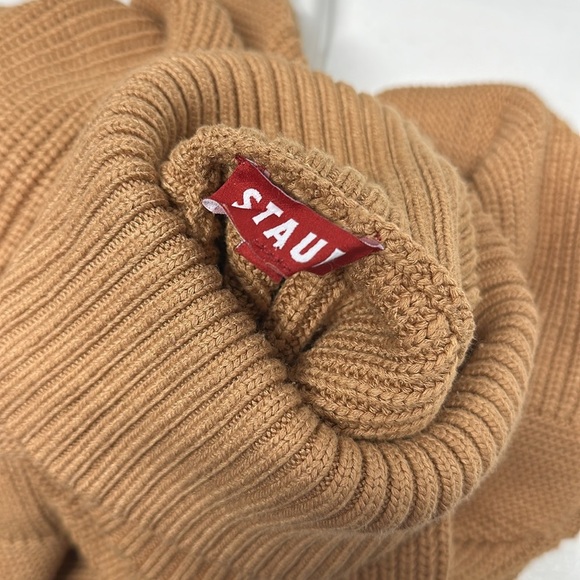 Staud Benny Sweater Roll Neck Turtleneck Long Sleeve Heavy Knit Beige Tan Small - Picture 8 of 9